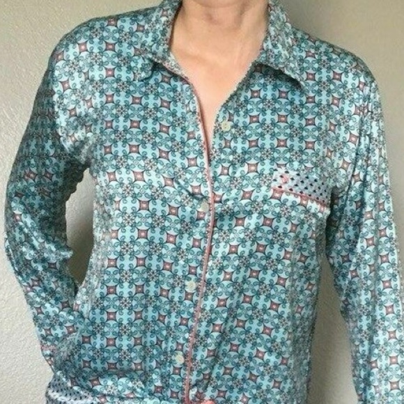 Victoria's Secret Floral Patterned Blouse - Blue and Pink - Picture 1 of 7